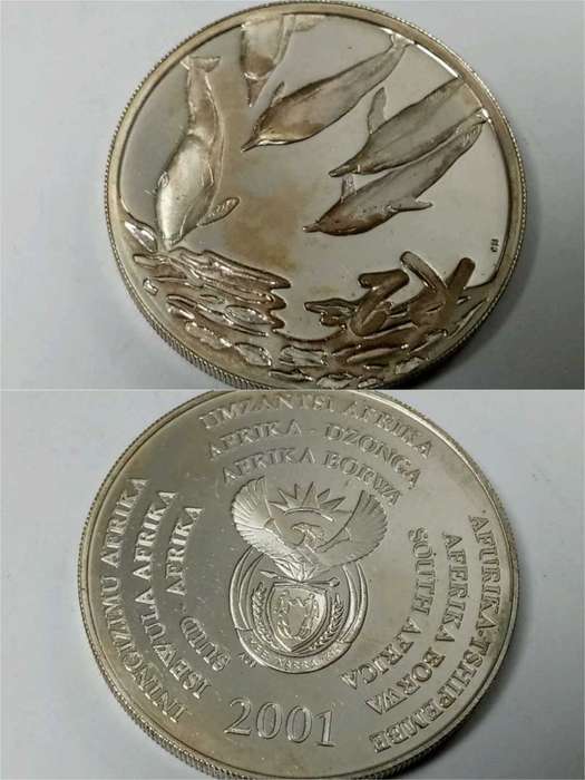 DISCOUNT!!! Silver 2001 Two Rand Dolphins