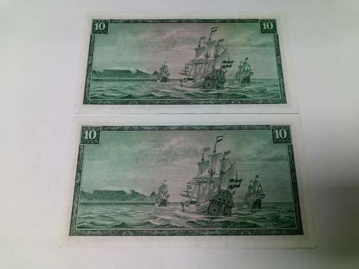 Pair of RSA 10 Rand 1976(TW de Jongh 3rd Issue) - W16 Replacement - EF+ condition