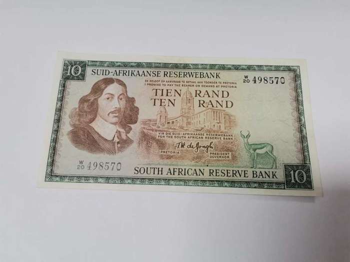 RSA 10 Rand 1976(TW de Jongh 3rd Issue) - W20 Replacement - EF condition