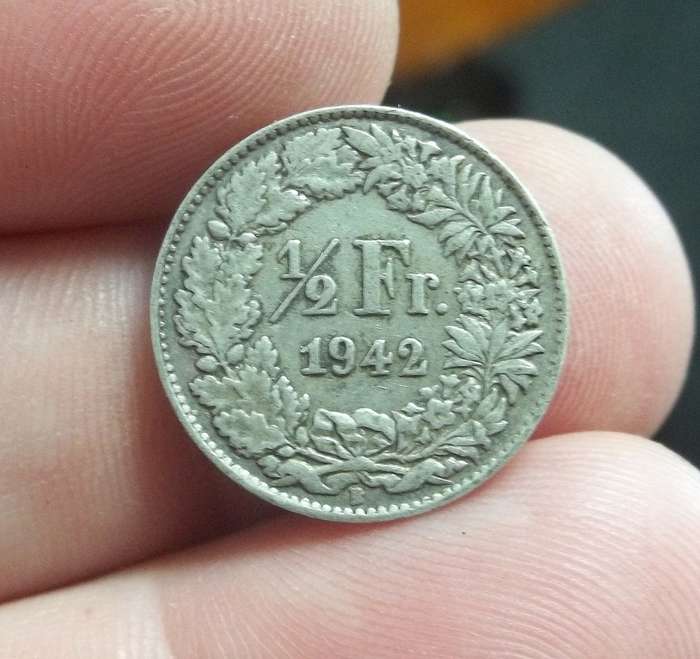 Switzerland 1/2 Franc 1942