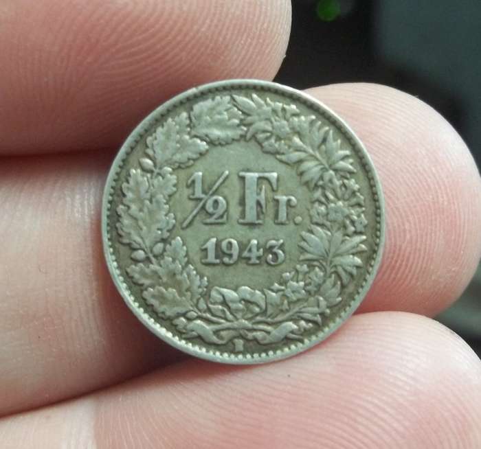 Switzerland 1/2 Franc 1943