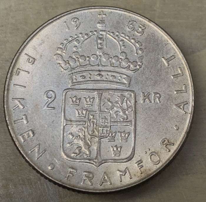 Sweden 2 Kronor 1963 - Nice condition