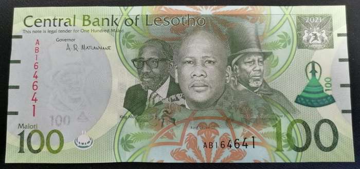 Lesotho 100 Maloti 2021 UNC condition