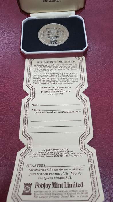1977 Isle of Man - The Queen`s Silver Jubilee Appeal Silver Proof Crown