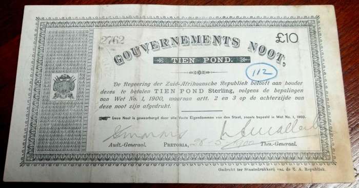 ZAR 10 Pounds Note 1900