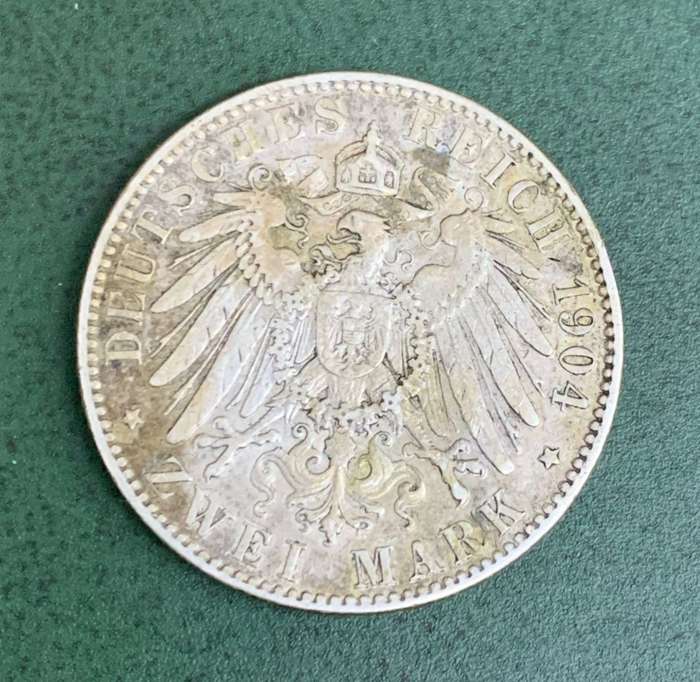 Germany - Saxony 2 Mark 1904E - *Scarce*