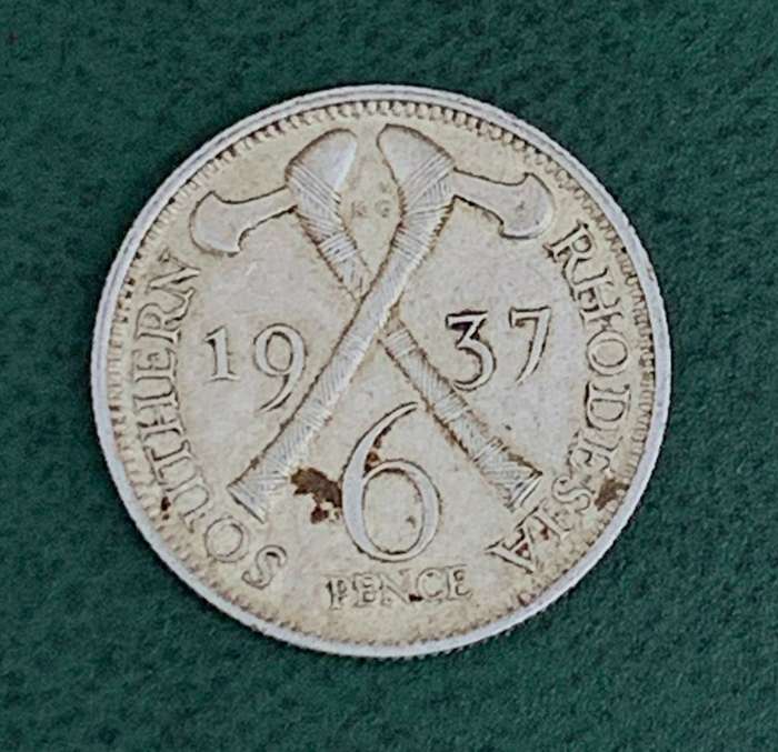 Southern Rhodesia Sixpence 1937