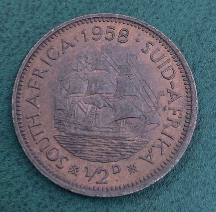 Union 1/2 Penny 1958 - UNC condition