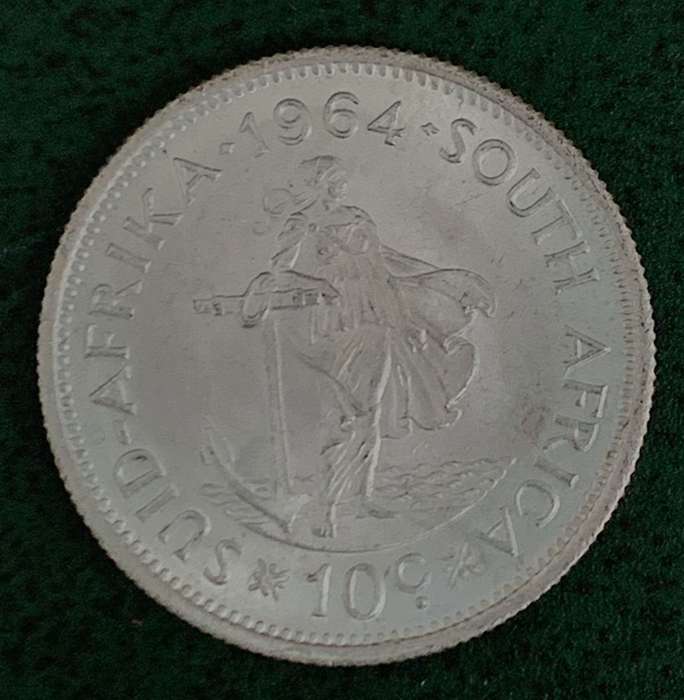 RSA 10 Cents 1964 - aUNC condition
