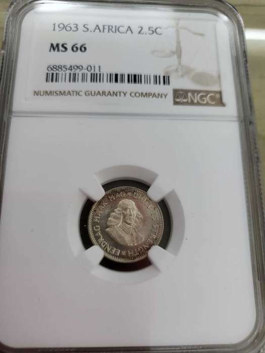 SA 2,5 Cent 1963-MS66 3rd Best Grade