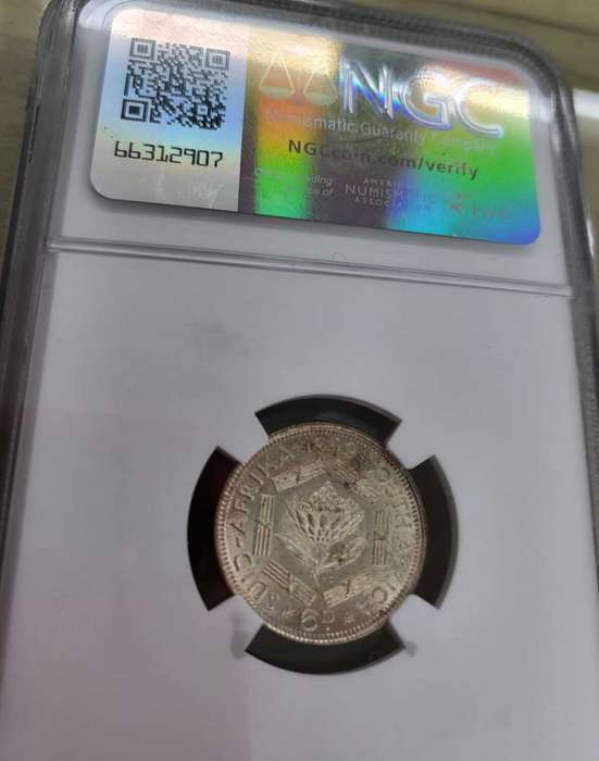 SA Sixpence 1952-MS63 5th Best Grade
