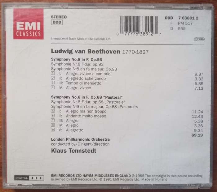 Beethoven: Symphonies Nos. 6 & 8 (Tennstedt)
