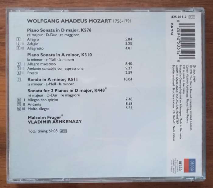 Mozart: Piano Sonatas (Ashkenazy)