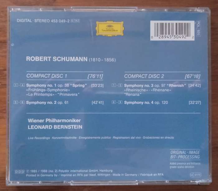Schumann: Symphonies (2CDs, Bernstein)