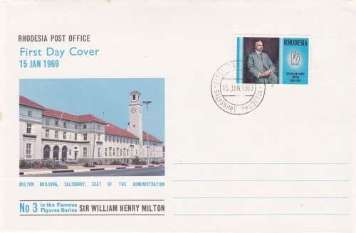 Rhodesia Sir William Henry Milton 15 January 1969 FDC