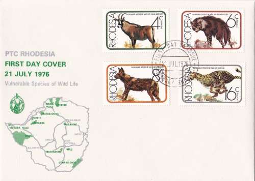 Vulnerable Species of Wild Life Rhodesia FDC