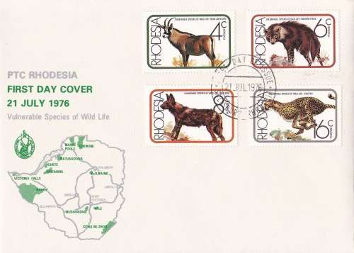 Vulnerable Species of Wild Life Rhodesia FDC