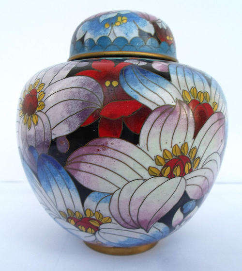 BREATHTAKING~GORGEOUS VINTAGE CLOISONNE GINGER JAR~WOW!!!