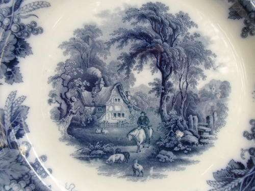 VERY OLD ANTIQUE 1800s DAVENPORT PLATE BRITISH SCENERY 26 CM DAMAGE FREE
