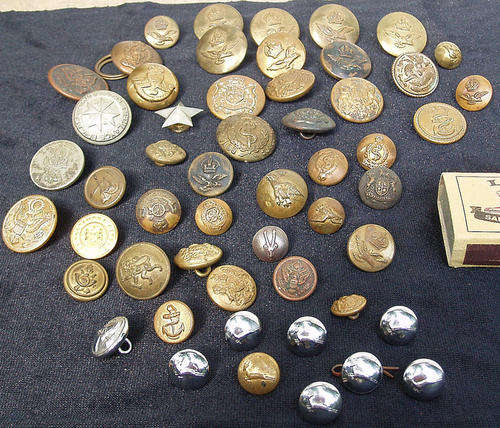 LARGE COLLECTION 53 VARIOUS SA MILITARY BUTTONS~GOOD CONDITION~IMPORTANT?
