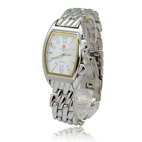 High Quality New Swiss Army Oblong Big Numeral Dial Stainless Steel Quartz Watch