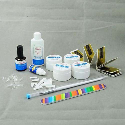New Pro Acrylic UV Gel Nail Art Tool Kit Set Tip Glue Pen Cleanser