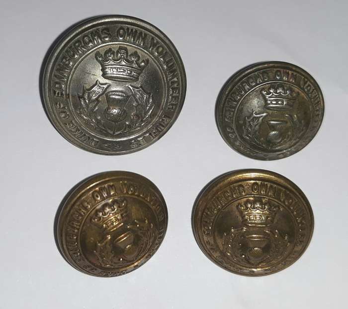 Pre Boer War and Post Boer War Duke of Edinburgh`s Own Volunteer Rifle Buttons