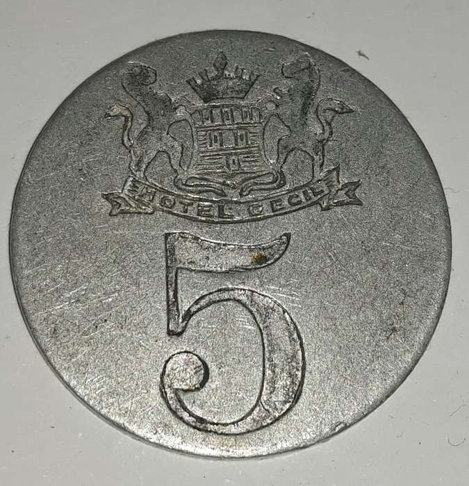 Vintage Cecil Hotel Number Five Token