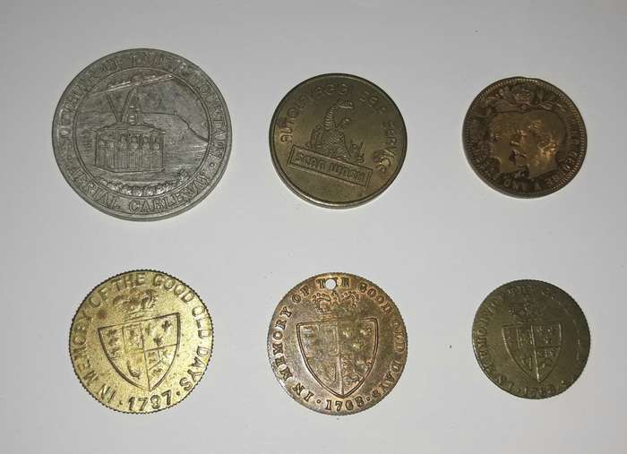 Bunch of Antique and Vintage Tokens