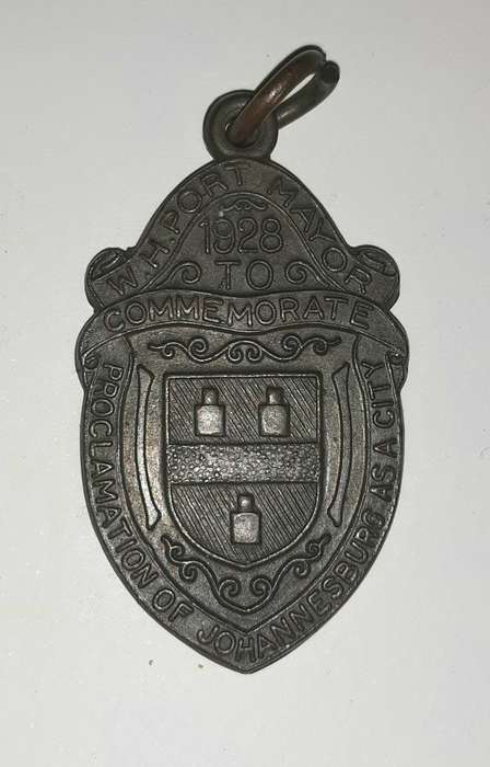 Vintage 1928 Johannesburg Commemorative Medal