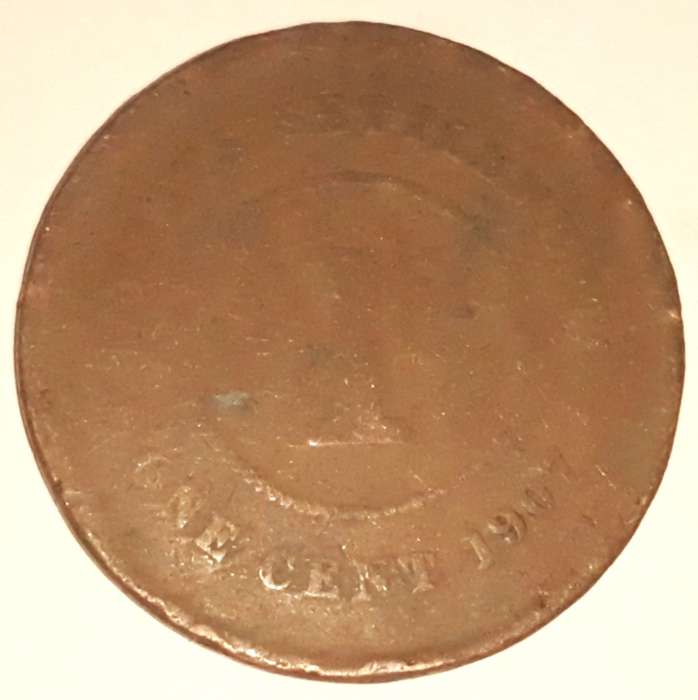 1907 Straight Settlements One Cent
