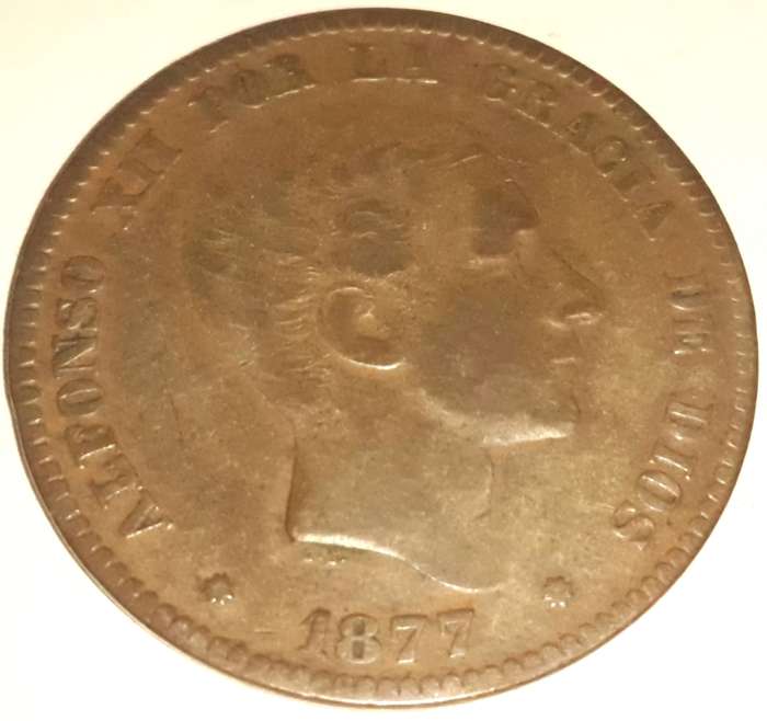 1877 Spanish Diez Centimos