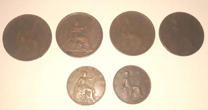 British Selection of Half Pennies and Farthings