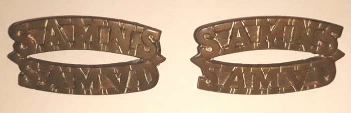 UDF World War Two South African Military Nurses Service Shoulder Title Pair