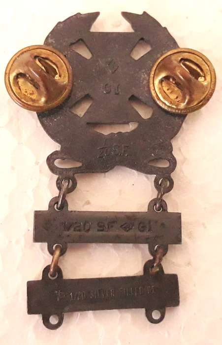 Vintage United States Army Expert Marksman Badge - Rifle and Pistol Bars
