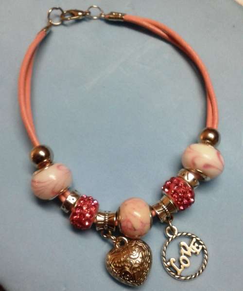 925 Silver core pandora beads on leather strapping