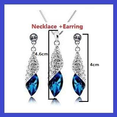 BEYOND STUNNING!!!! WHITE GOLD PLATED AUSTRIAN CRYSTAL NECKLACE AND EARRINGS