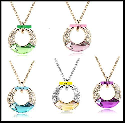 BEYOND STUNNING!!!! 18k GOLD PLATED PENDANT & CHAIN WITH AUSTRIAN CRYSTALS ***CHOOSE YOUR COLOUR****
