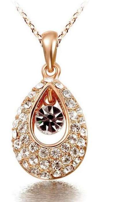 REDUCED SHIPPING***TEARDROP NECKLACE WITH CRYSTALS