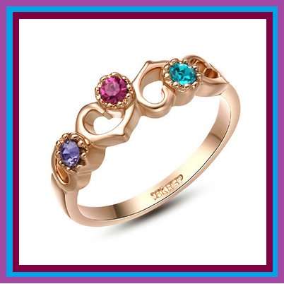 **POSTAGE R55.00 ADDITIONAL ITEMS FREE***18K GOLD PLATED AUSTRIAN CRYSTAL RING***SIZE 7***