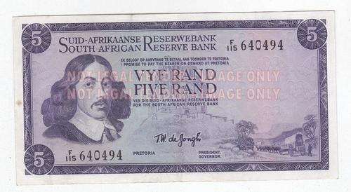 SOUTH AFRICA R5 TW DE JONGH F 115 640494 HIGH GRADE EXCELLENT CONDITION
