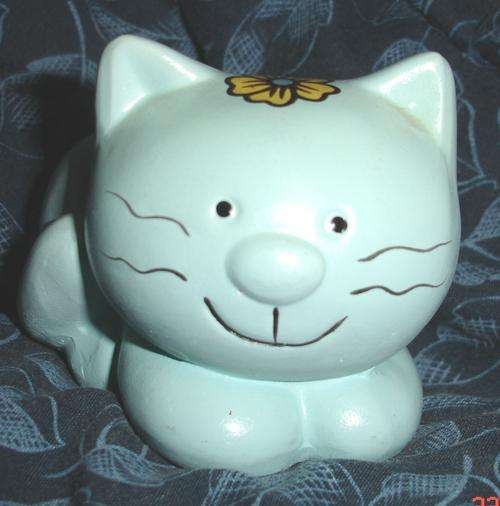 Funky Blue Cat Piggy Bank