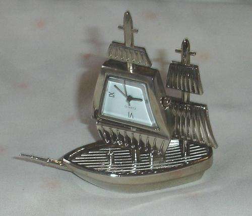 Miniature Sailing Ship Clock