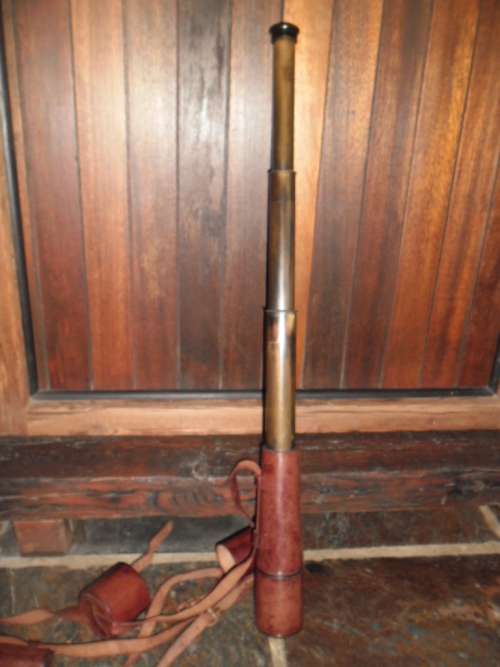 WW1 era  Parker-Hale brass Army Signalling leather clad, three draw telescope. Tel 6