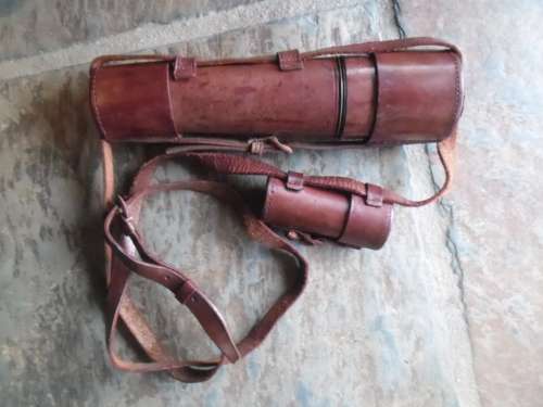WW1 era  Parker-Hale brass Army Signalling leather clad, three draw telescope. Tel 6