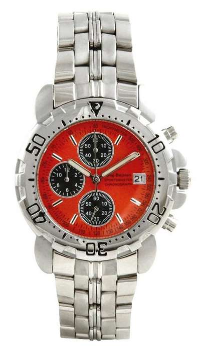BRAND NEW - Krug Baumen SPORTSMASTER Orange  Dial STEEL Gents Watch