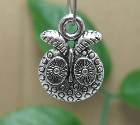 Tibet Silver Owl charms - 17 x 14 mm