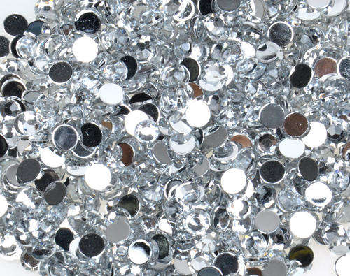 Nail Art - 1000pc Silver Flat Back Acrylic Rhinestones - 1.5mm