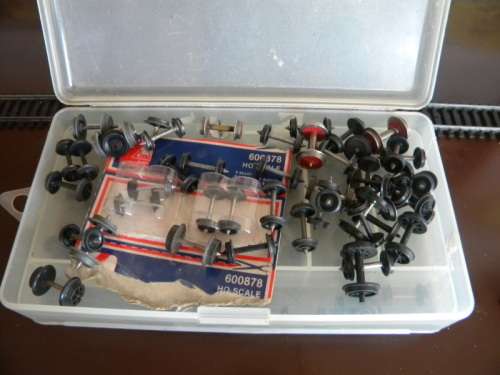 Job Lot - Two Sided Box of Bogie Wheels