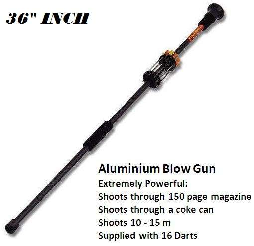 Reduced Price**36" Blow Gun "Blow Pipe" with 10 Darts ---Extremely Powerful !